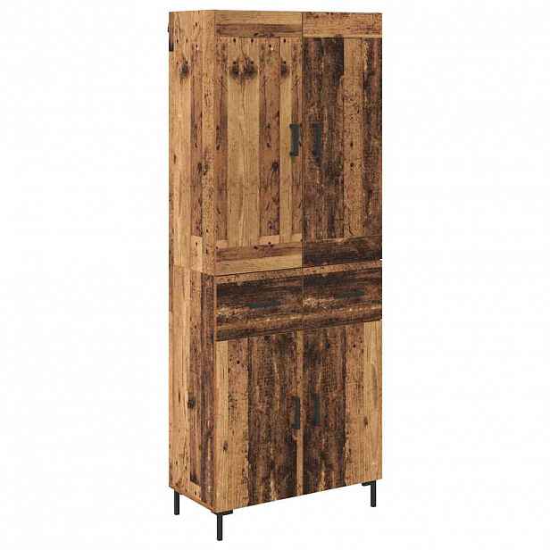 vidaXL Vysoký bufet 2 ks Staré dřevo 69,5 x 34 x 180 cm