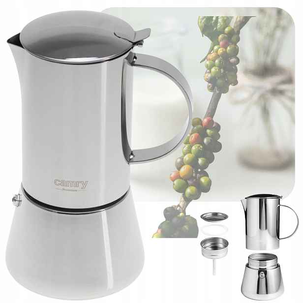 Kávovar Espresso na indukci Plyn Nerezová Ocel Velký 620 ml