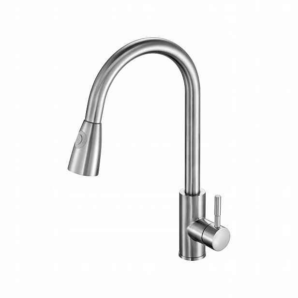 Kuchyňská Stojánková Baterie Inox 43 CM Otočná O 360° Nerezová Ocel Fala