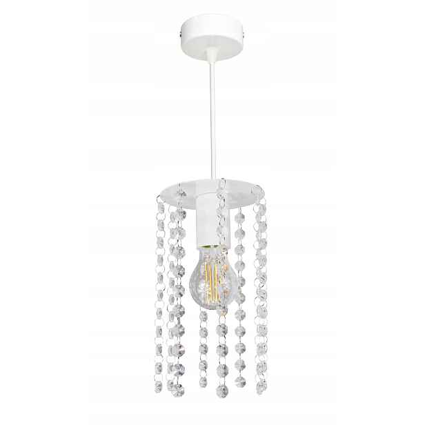 Lustr Stropní Závěsná Lampa Crystal 1 Bílá