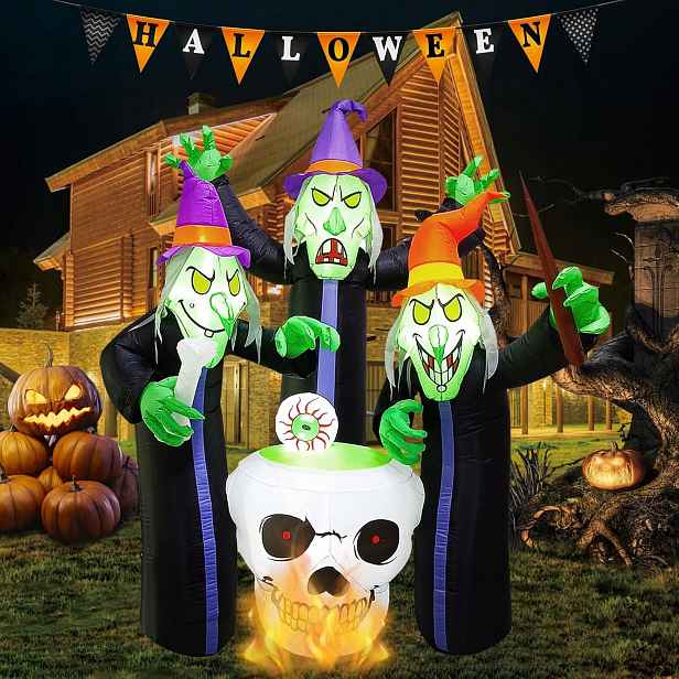 Nafukovací předměty na Halloween, venkovní dekorace, čarodějnice