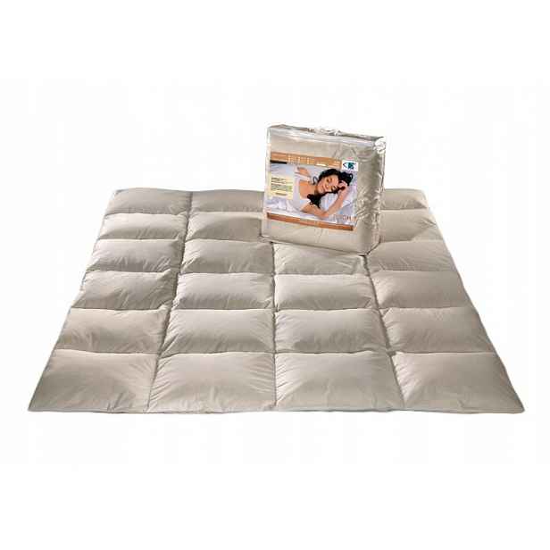 Péřová přikrývka 140x200 ekri 1,5 kg přírodní náplň