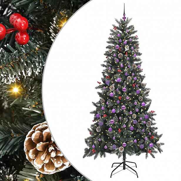 vidaXL Umělý vánoční stromeček Zelená 240 cm PVC, plast a ocel