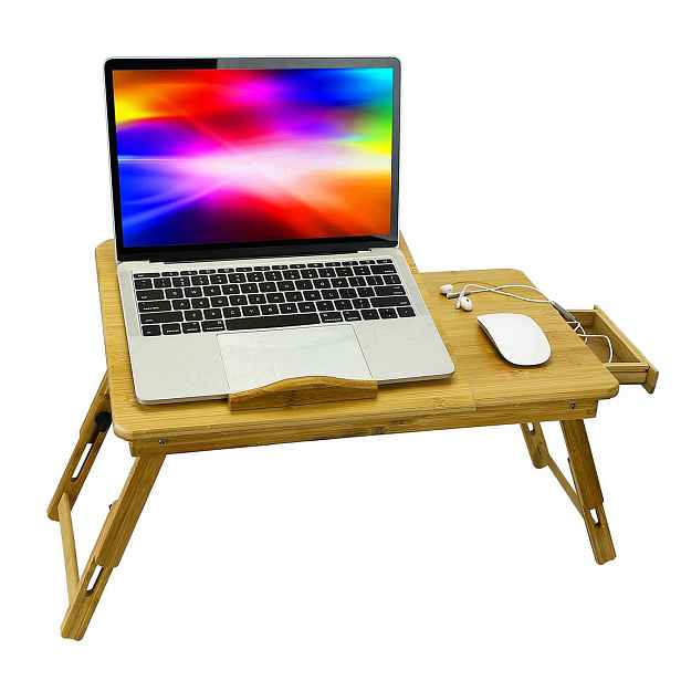 Noční stolek, skládací bambusový stolek pro notebook