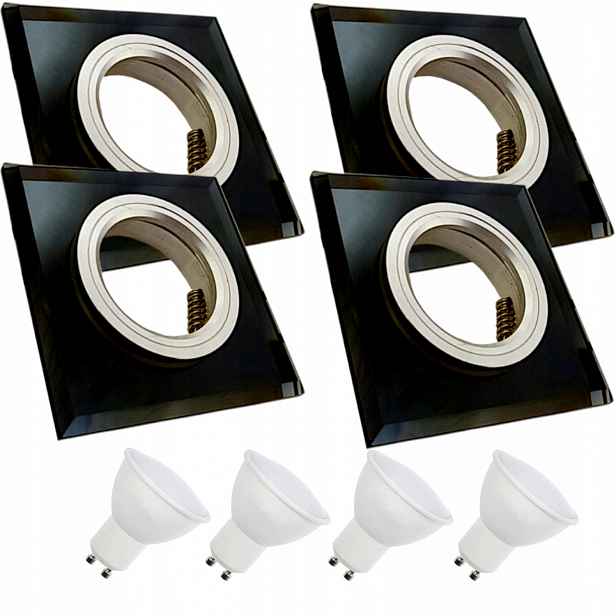 4x Skleněné Stropní Svítidlo Zapuštěné Do Stropu Křišťál 7W Led Žárovky