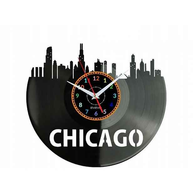 Chicago Dárek Originální dekorace do domu Hodiny z vinylové desky