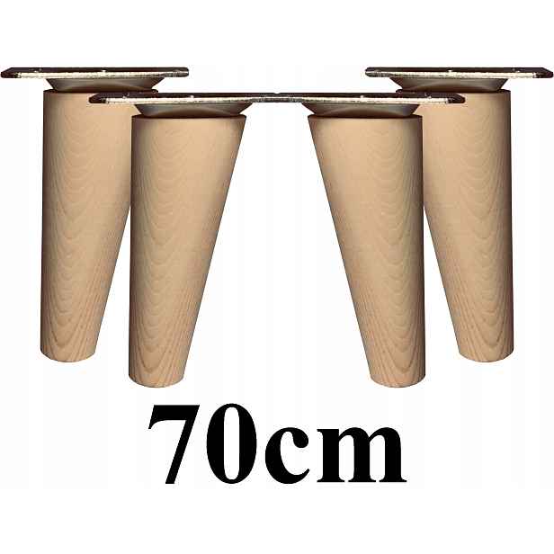 Nohy Nožky dřevěné šikmé 70 cm 4ks plechy