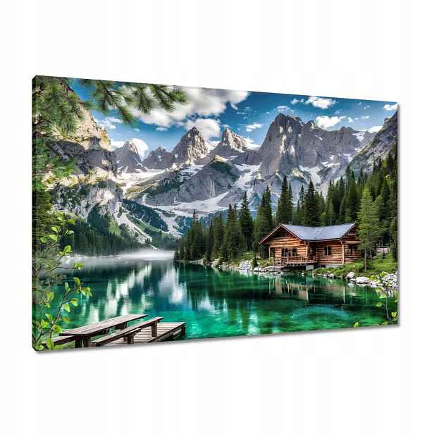 Obraz Na Plátně Stěna Hory Příroda Pohled Do Ložnice Obývacího Pokoje Kuchyně 90x60 cm