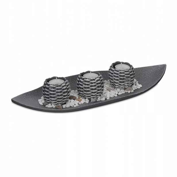 Svícen Sada 3 svíček Tealight Ohřívač svíček Deko Šišky