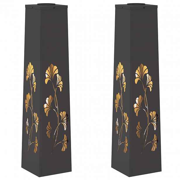 vidaXL Solární LED Cestovní Světlo 2 ks Teplá bílá 18 x 18 x 80 cm
