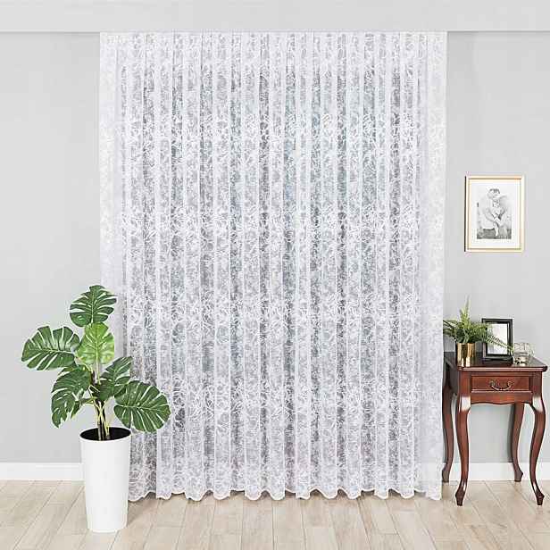 Mg Záclona žakárová Bílá Mramorová 59029 200x310 cm Hotová S Páskou Skr