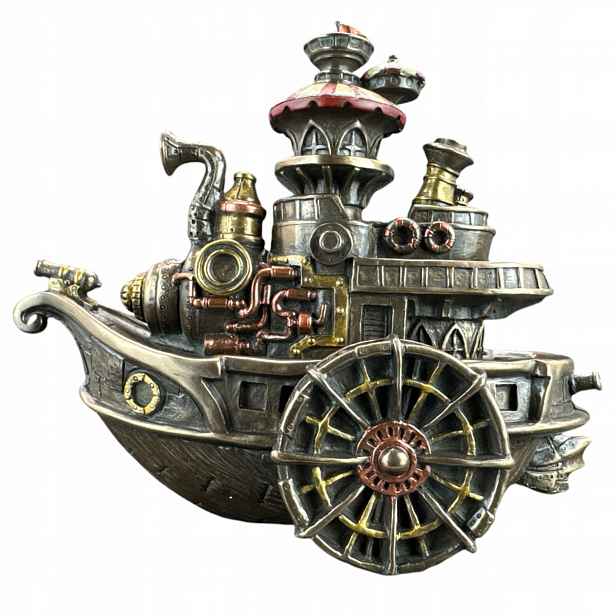 Socha Figurka Gondola loď Steampunk Veronese WU77254A4 dárek