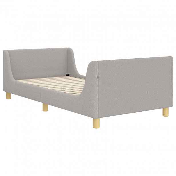 vidaXL Rám postele pro děti s čelem Světle šedá 90 x 190 cm Bouclé