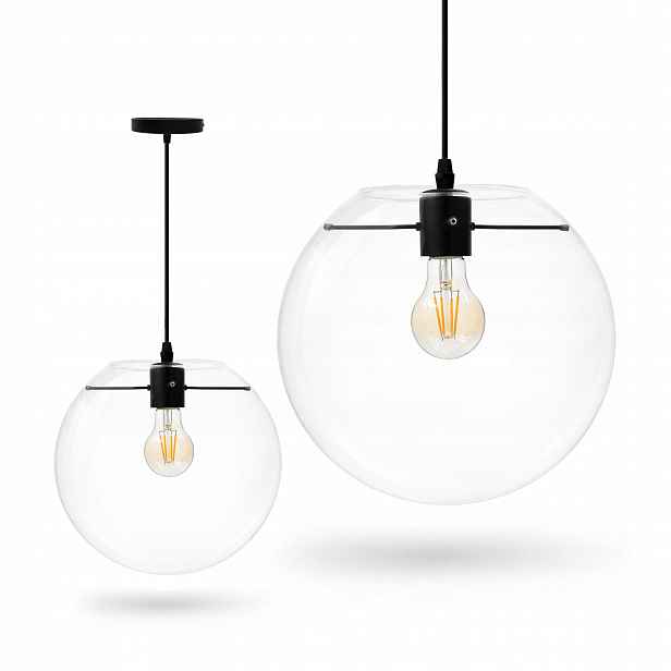 Závěsná lampa Loft Černá 25 cm E27 Skleněná koule