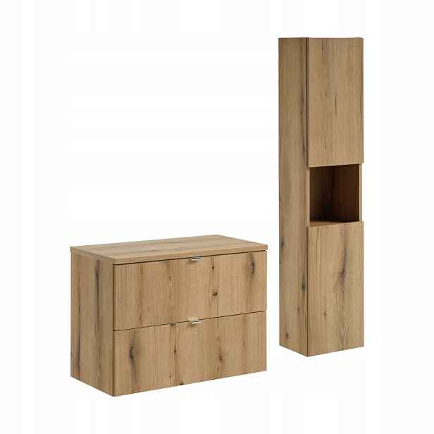 Zestaw meblowy 80cm z blatem i Szafką wysoką, Nova Oak