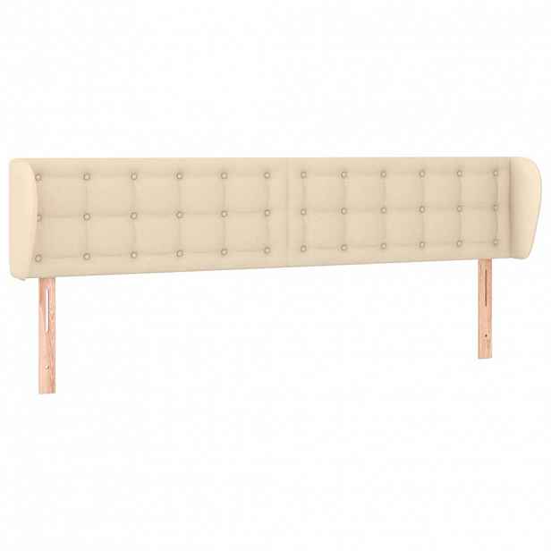 vidaXL Čelo postele typu ušák krémové 183x23x78/88 cm textil