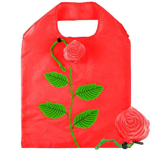 HomePRO ROSE-3 Skládací nákupní taška RŮŽE, 19 L, 39,5x35,5 cm, červená