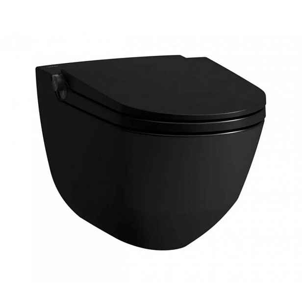 Laufen Cleanet Riva - Elektronický bidet s keramikou, závěsný, Rimless, SoftClose, matná černá/matná černá H8206917230001