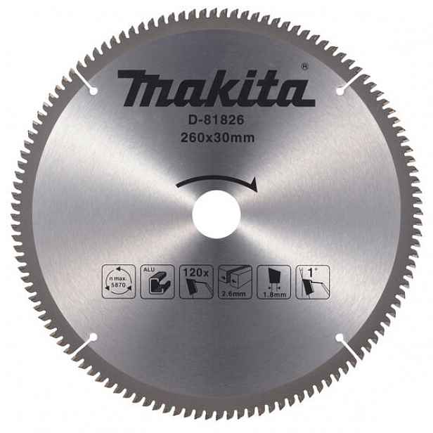 Makita D-81826 pilový kotouč 260*30mm, 120Z Tct na hliník (old=D-61880)
