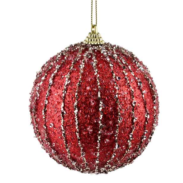 Mondex Vánoční baňka SANTA LILA Aurelia 10 cm červená