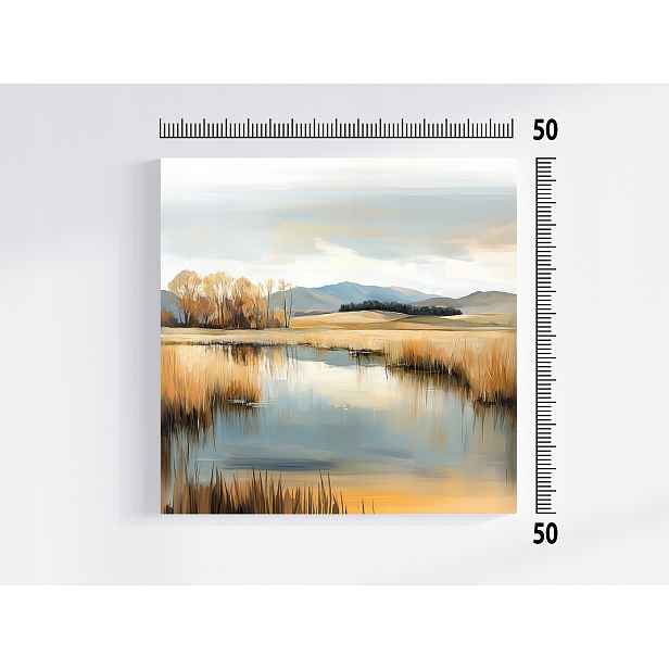 Obraz Na Plátně Canvas Krajina Pohled Na Řeku Hory Podzim Krajina 50x50