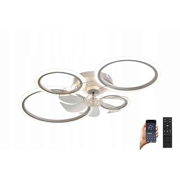 stropní svítidlo Led Stmívatelný Lustr S Ventilátorem Větrák S Dálkovým Ovládáním 80 CM