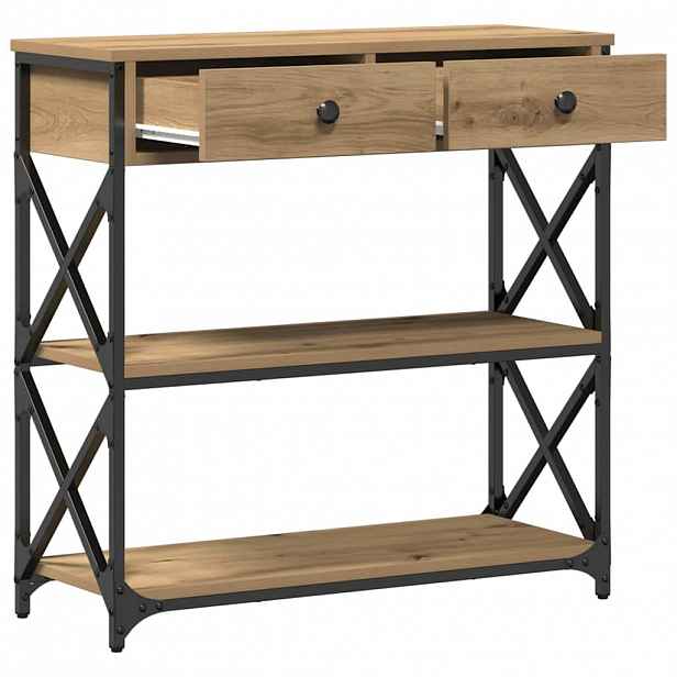 vidaXL Konzolový stůl dub artisan 75 x 28 x 75 cm