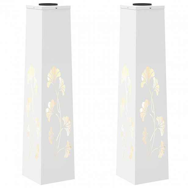 vidaXL Solární LED Cestovní Světlo 2 ks Teplá bílá 18 x 18 x 80 cm