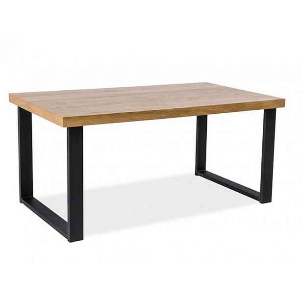 Černý jídelní stůl s deskou v dekoru dub UMBERTO 150x90
