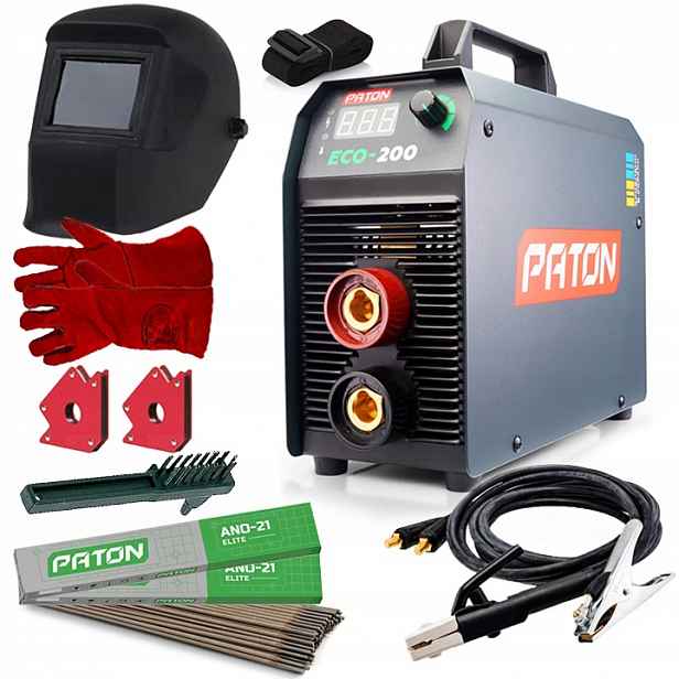 Invertorová svářečka 200A Elektrodová 230V Mma Igbt Paton Eco 200 Set
