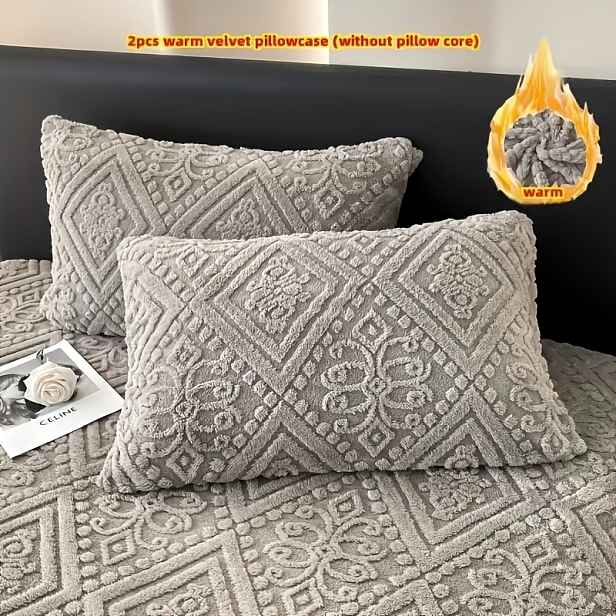 TEMU 2 ks Hřejivá polštářová sada polštářových výplní Polyester 100% Látka Povlak na polštář Lze prát v pračce Moderní design Styl Velikost 48*74Cm