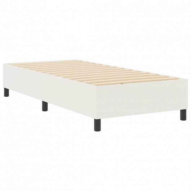 vidaXL Rám platformy Krémová 90 x 190 cm Žebrovaná látka