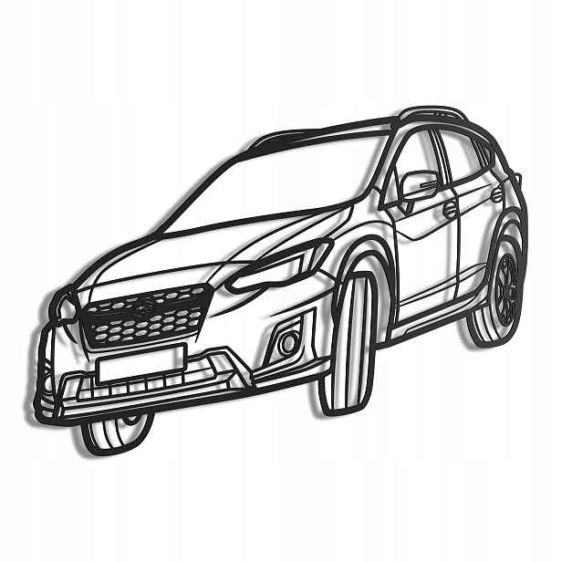 Dřevěný 3D obraz Subaru XV 2018 ve stylu Line Nástěnná Dekorace Dárek XL