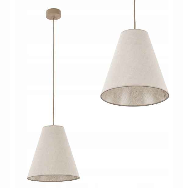 Závěsná lampa s lněným kuželovitým stínítkem nad stůl 1*E27 Tk Lighting