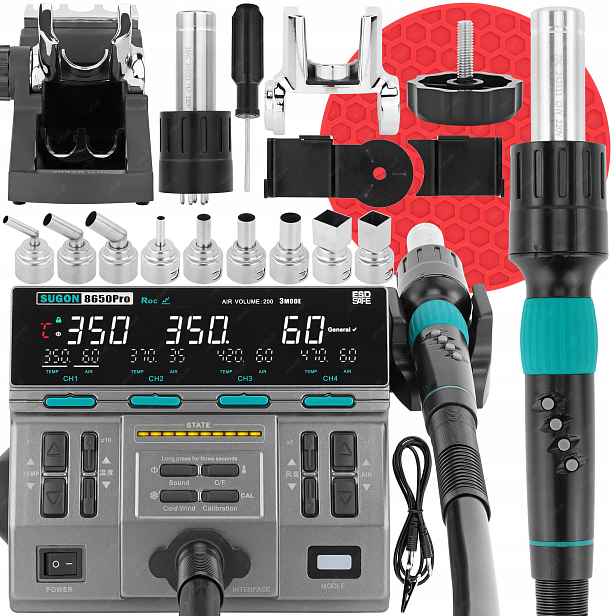 Sada Pájecí Stanice Sugon 8650 Pro 1300 W, Výkonnější Než Quick 861DW