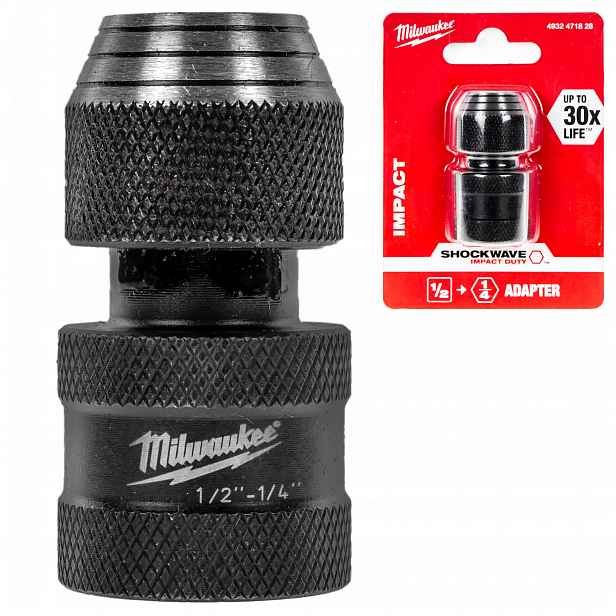 Adaptér na bity, adaptér 1/2'' na 1/4'' Hex pro rázové utahováky Milwaukee