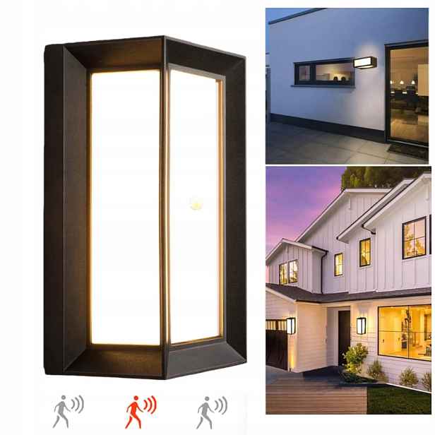 Led Venkovní Nástěnné Svítidlo Nad Vchodové Dveře s pohybovým senzorem IP65