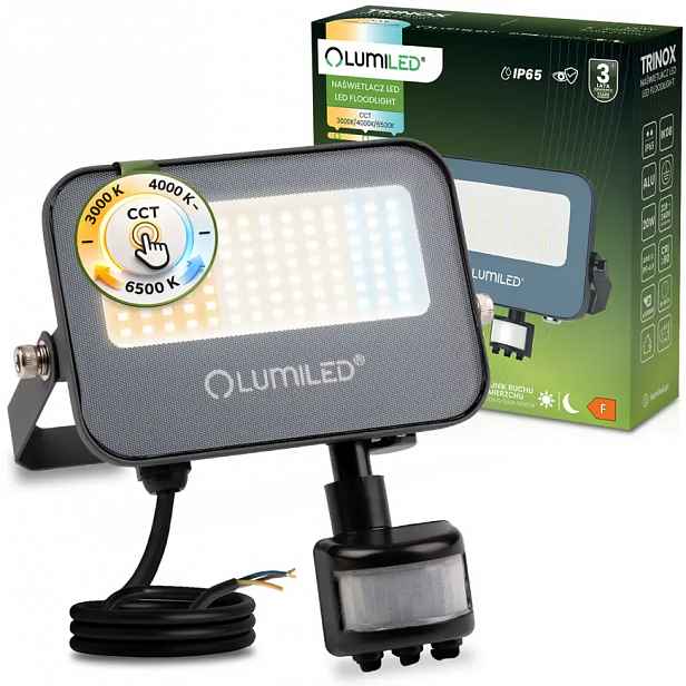 LUMILED Svitidlo LED TRINOX 50W PIR 5500LM CCT