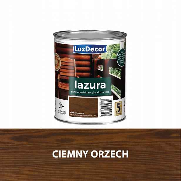 Luxdecor Ochranná A Dekorativní Lazura Na Dřevo 4,5 L, Ořech Tmavý