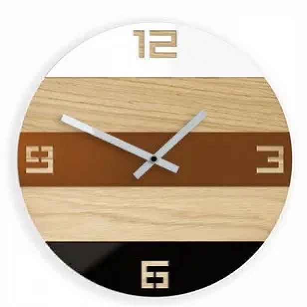 ModernClock Nástěnné hodiny Oak Field hnědé