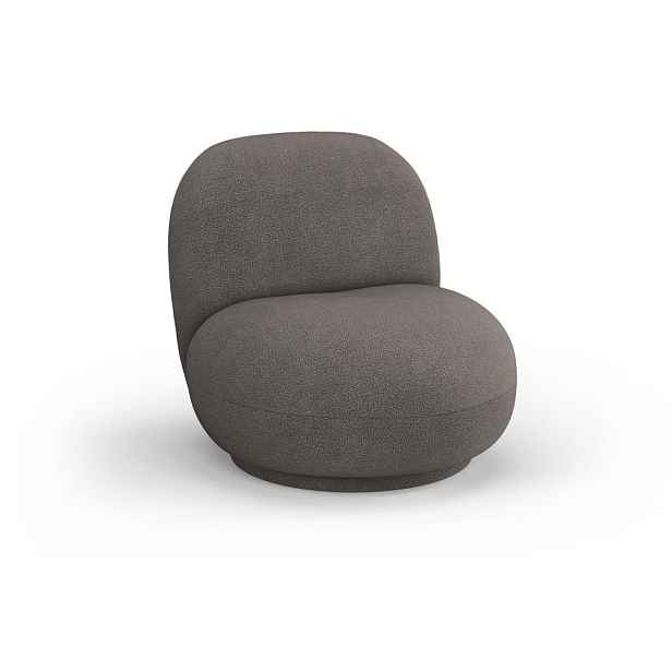 Šedé křeslo z textilie bouclé Chuck – Micadoni Home