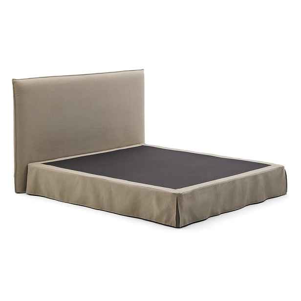 Taupe čalouněná dvoulůžková postel 180x200 cm Jaira – Kave Home