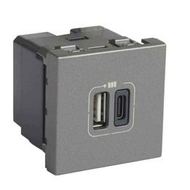 Usb nabíječka Typ A C 2.4A Mosaic hliník Legrand 079392