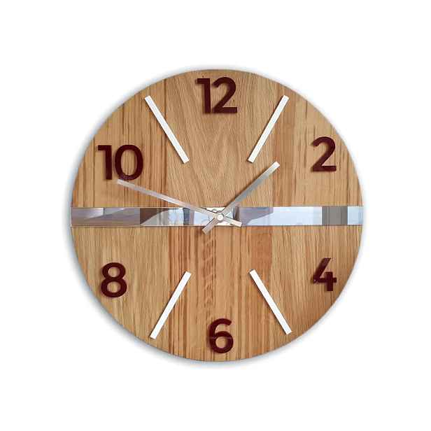 ModernClock Nástěnné hodiny Oak Luxury hnědé