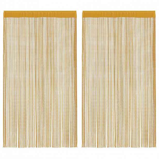 vidaXL Provázkové záclony 2 ks Zlatá 140x250 cm