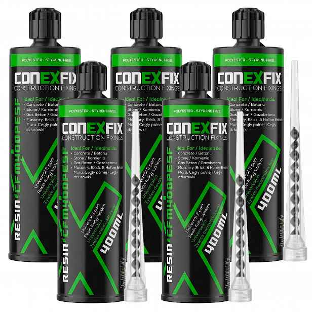 Chemická Kotva univerzální ConexFix 400 ml hustá míchačka Sada 5 ks