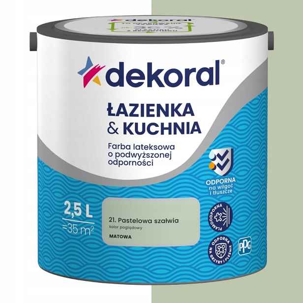 Dekoral Barva Latexová Koupelna & Kuchyň 2,5L Pastelová Šalvěj