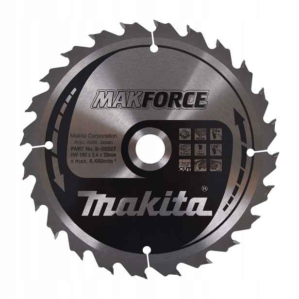 Makita B-08327 Řezací Kotouč Makforce Na Dřevo 180 x 20 mm 24Z x 2,4 mm