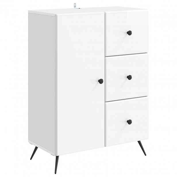 vidaXL Servírovací skříň Bílá s vysokým leskem 66 x 34,5 x 90 cm
