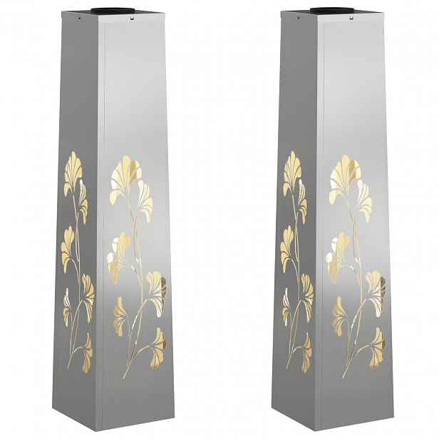 vidaXL Solární LED Cestovní Světlo 2 ks Teplá bílá 18 x 18 x 80 cm